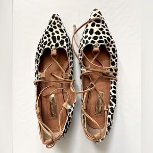 Halogen calf hair flats